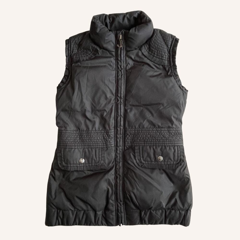 JUICY COUTURE vest w/ J zipper pull, black quilted puffer, size 14, pristine